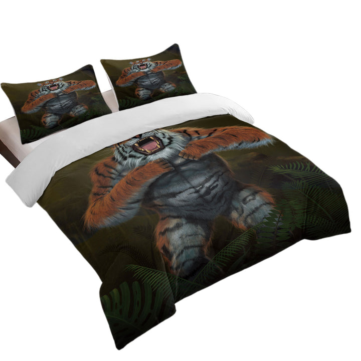 Cool Animal Art Tigerilla Gorilla vs Tiger Queen Size Duvet Cover