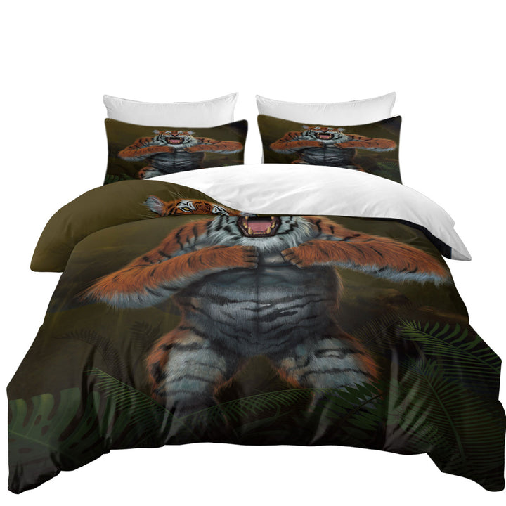 Cool Animal Art Tigerilla Gorilla vs Tiger Twin Duvet Covers