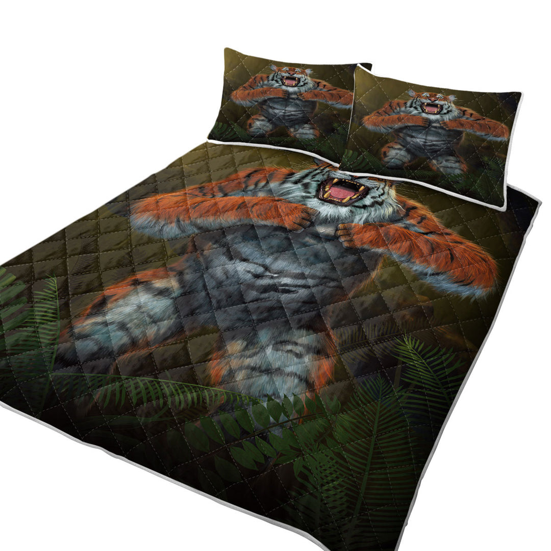 Cool Animal Art Tigerilla Gorilla vs Tiger Twin Quilt