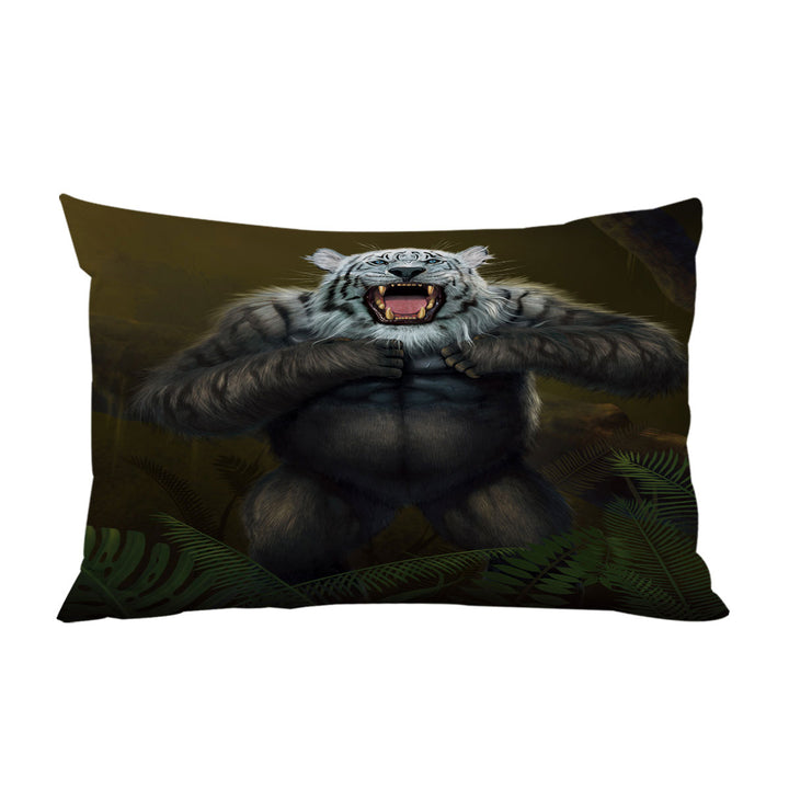 Cool Animal Artwork Tigerilla Gorilla vs White Tiger Pillowcases