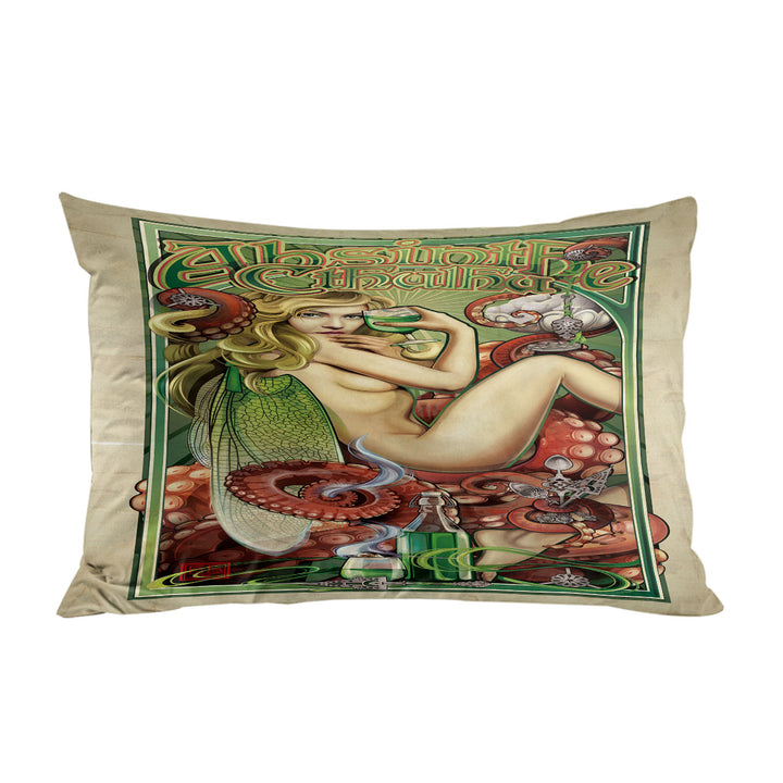 Cool Art Absinthe Cthulhu and Sexy Woman Pillow Case Covers