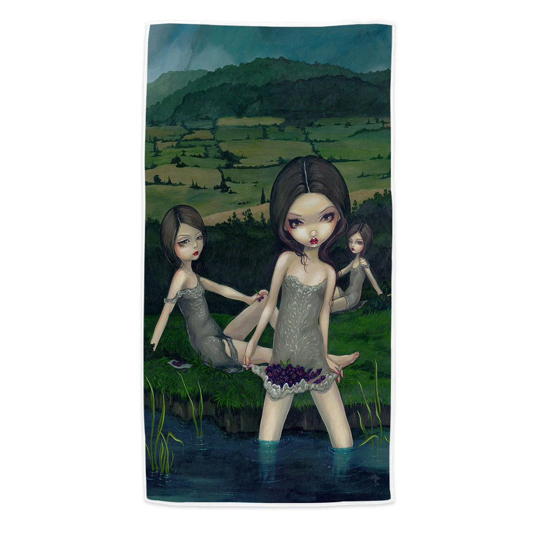 Cool Art Beach Towels Countryside Girls Nymphs Collecting Berries