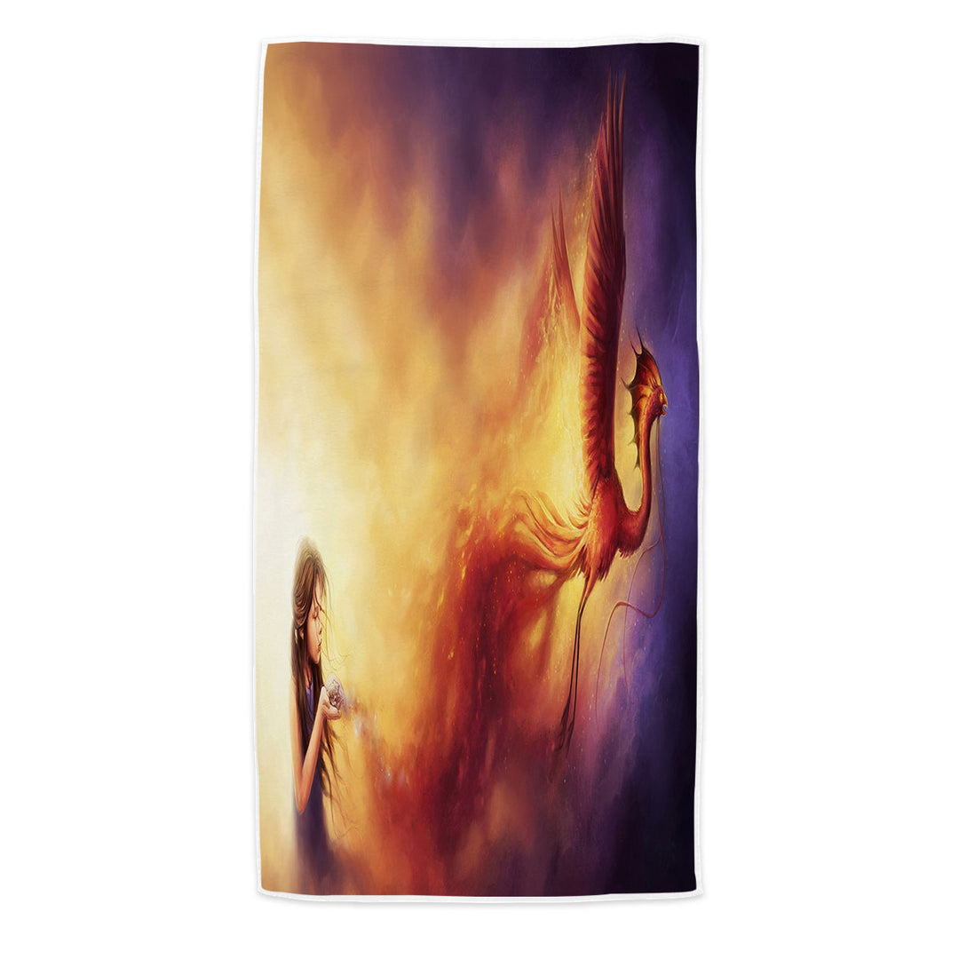 Cool Art Born from the Ashes Phoenix Beach Towels