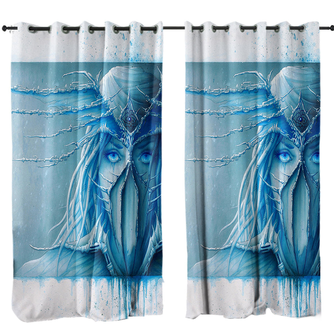 Cool Art Day Dream Freezing Blue Eyes Curtains