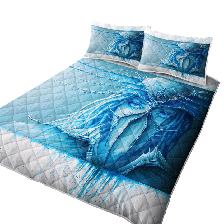 Cool Art Day Dream Freezing Blue Eyes Quilt