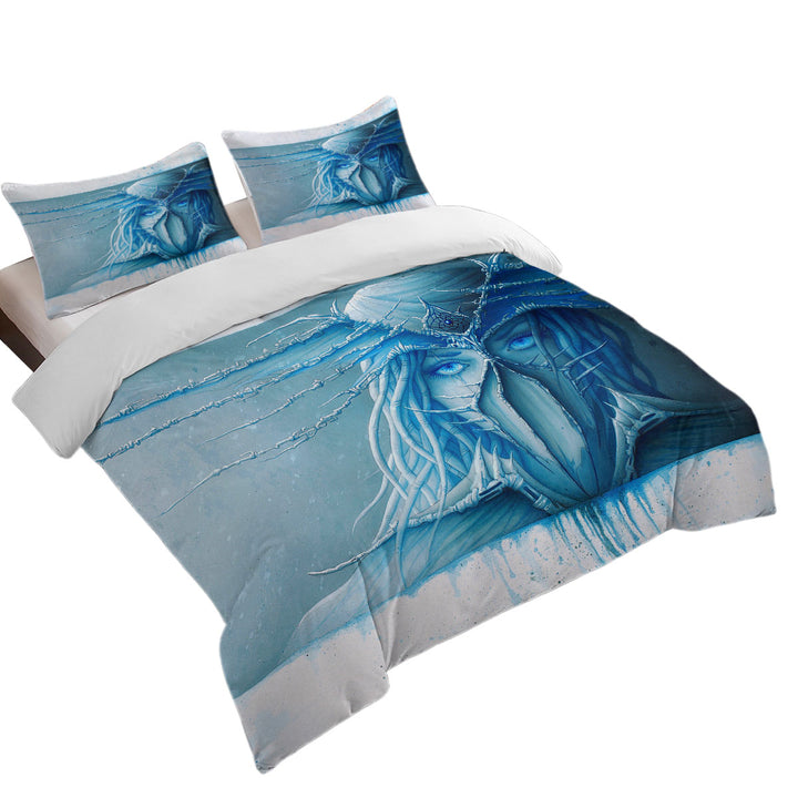 Cool Art Day Dream Freezing Blue Eyes full Size Duvet Cover