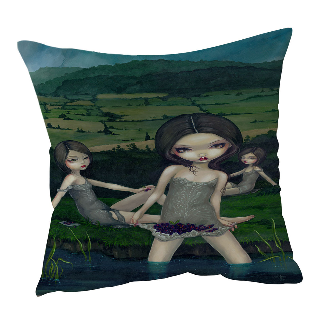 Cool Art Decorative Cushion Covers Countryside Girls Nymphs Collecting Berries