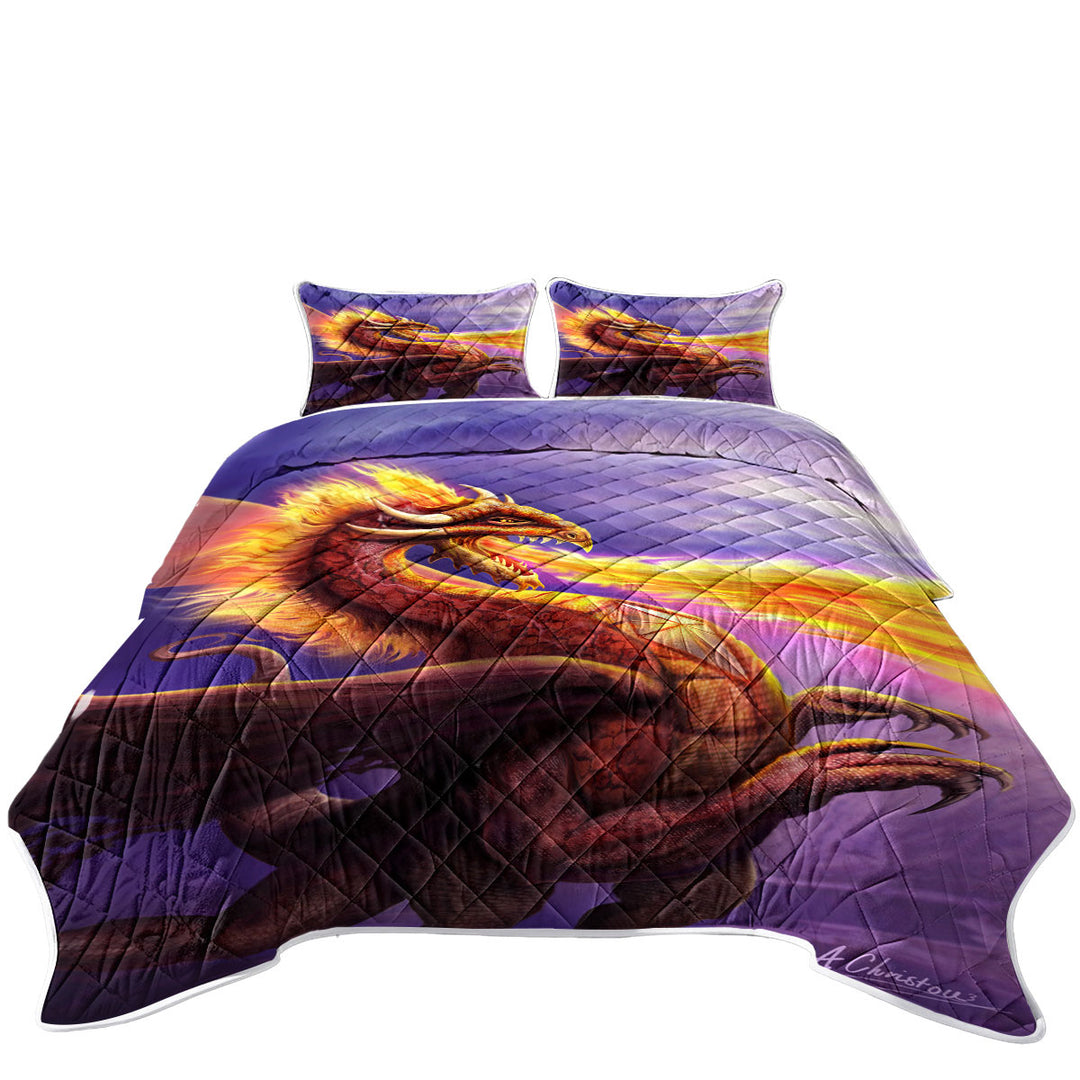 Cool Art Dragon Flame Coverlet