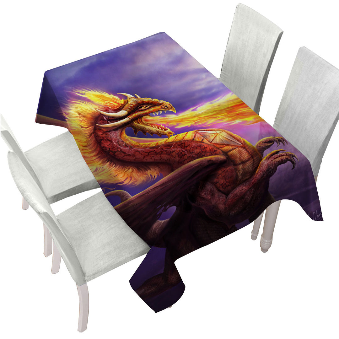 Cool Art Dragon Flame Tablecloths