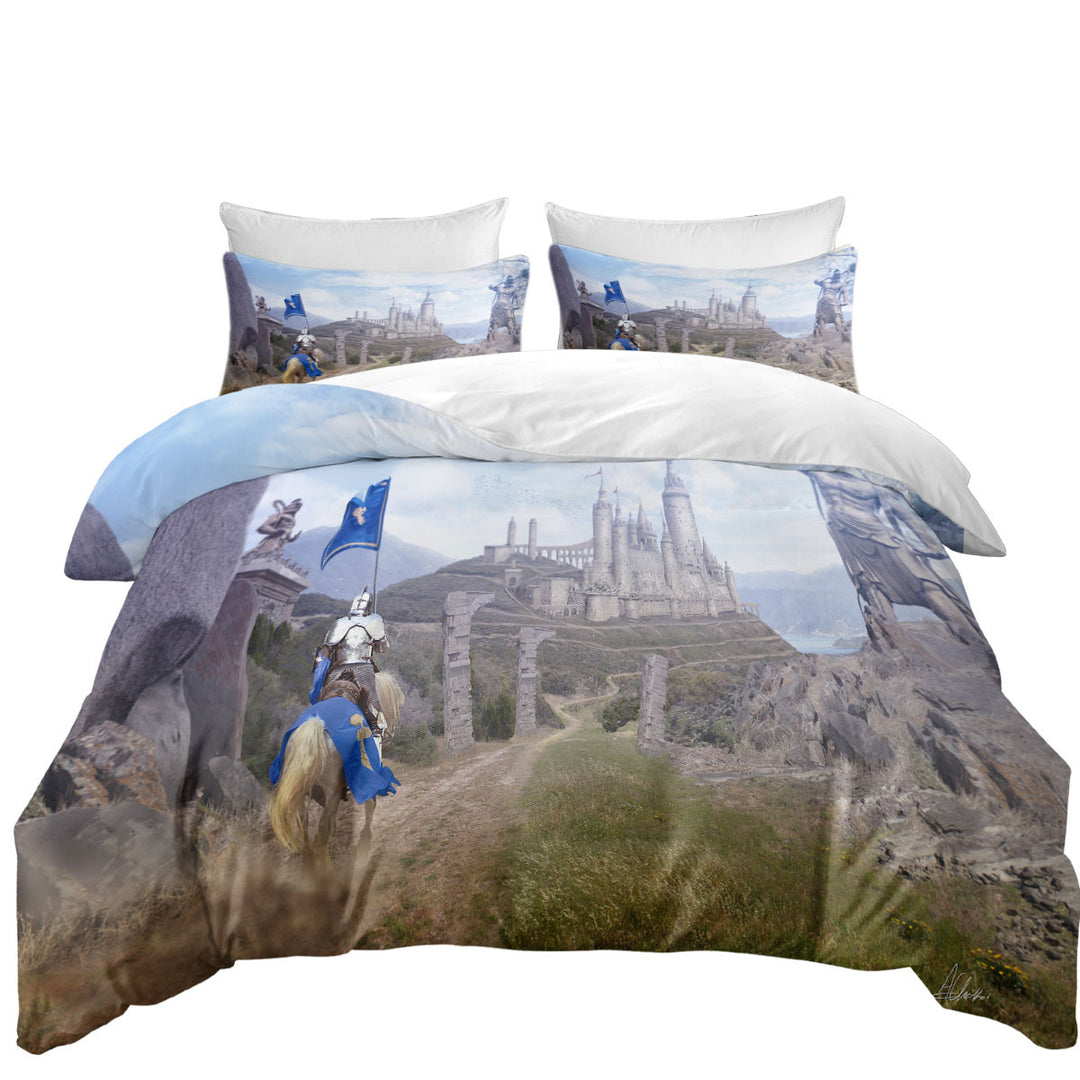 Cool Art Fantasy Castle The knights Journey Duvet Covers