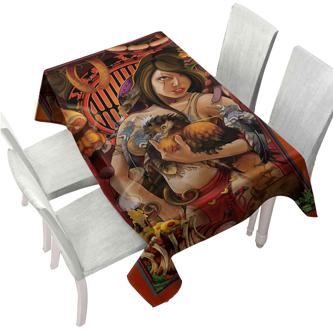 Cool Art Fine Girl the Goddess of Meat Custom tablecloths