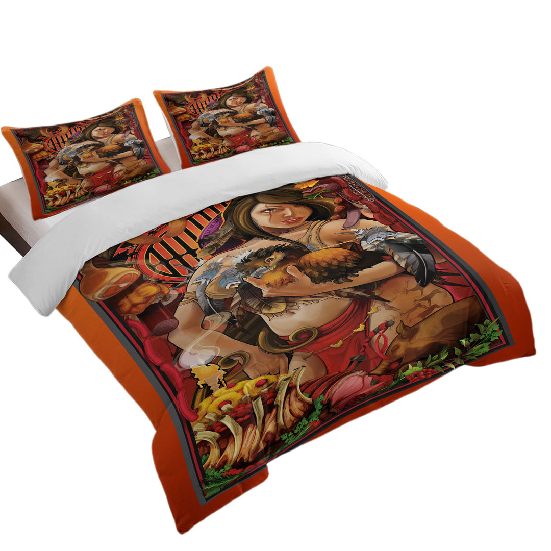 Cool Art Fine Girl the Goddess of Meat Duvet Cover