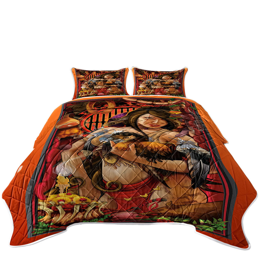 Cool Art Fine Girl the Goddess of Meat King Size Quilt