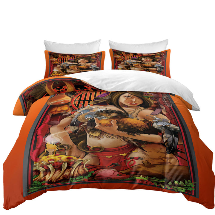 Cool Art Fine Girl the Goddess of Meat Oversized King Duvet Cover