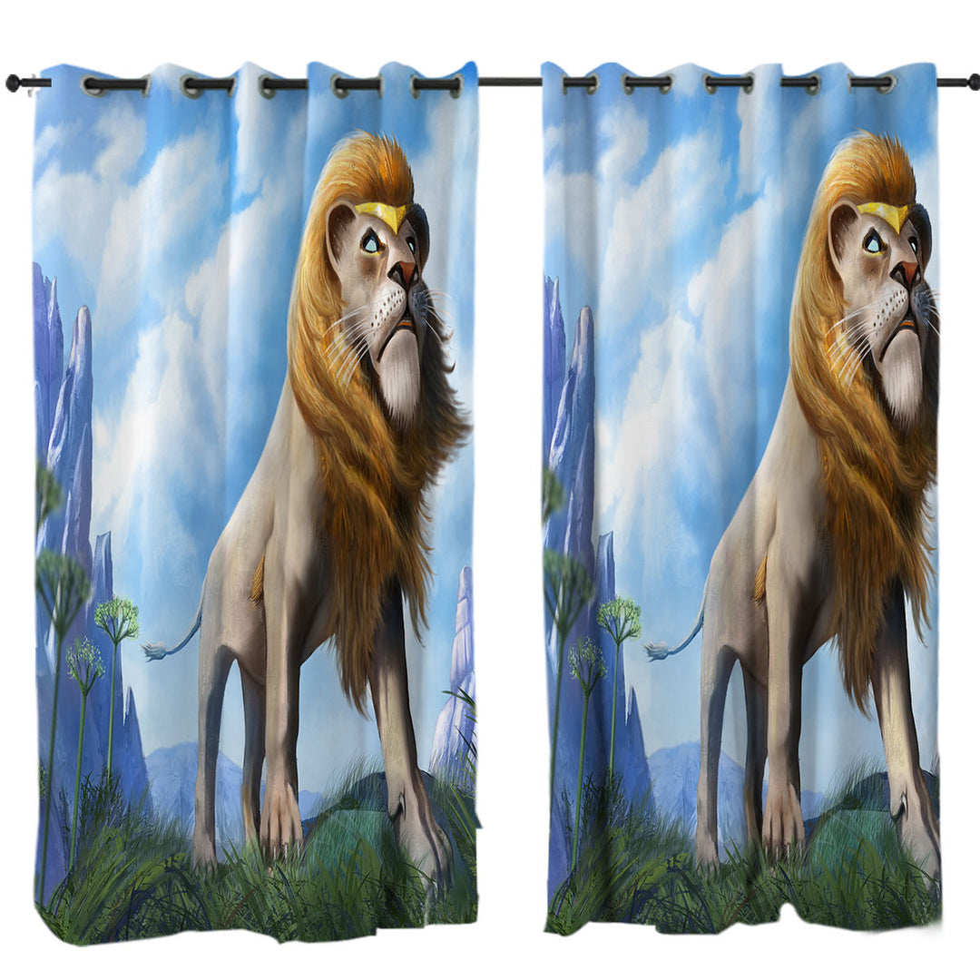 Cool Art King of Lions Curtain