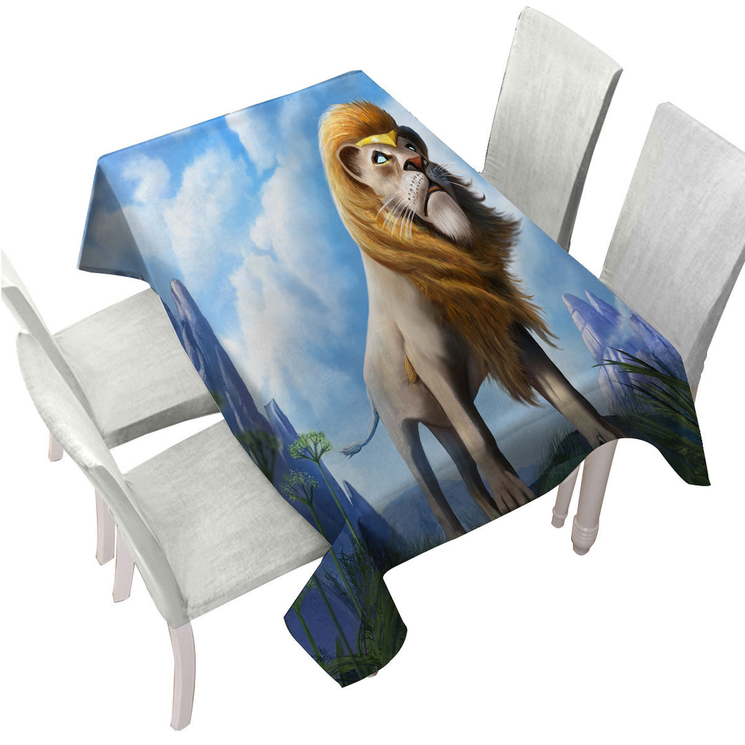 Cool Art King of Lions Tablecloths