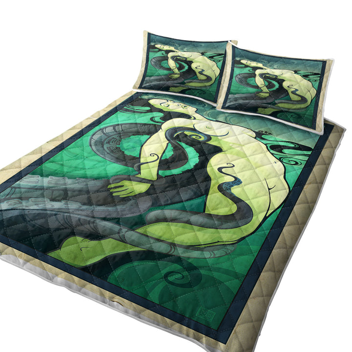 Cool Art Octopus vs Sexy Woman Coverlet