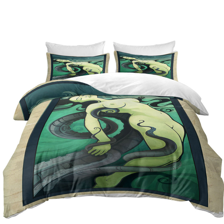 Cool Art Octopus vs Sexy Woman Duvet Covers