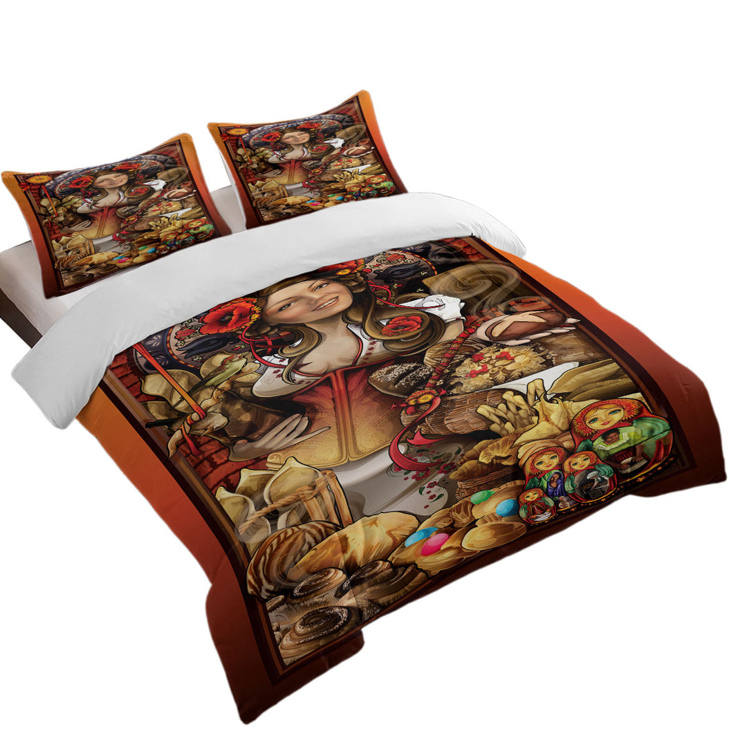 Cool Art Pretty Woman the Goddess of Bread Duvet Cover