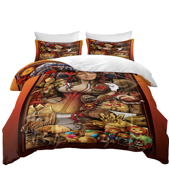 Cool Art Pretty Woman the Goddess of Bread Duvet Covers