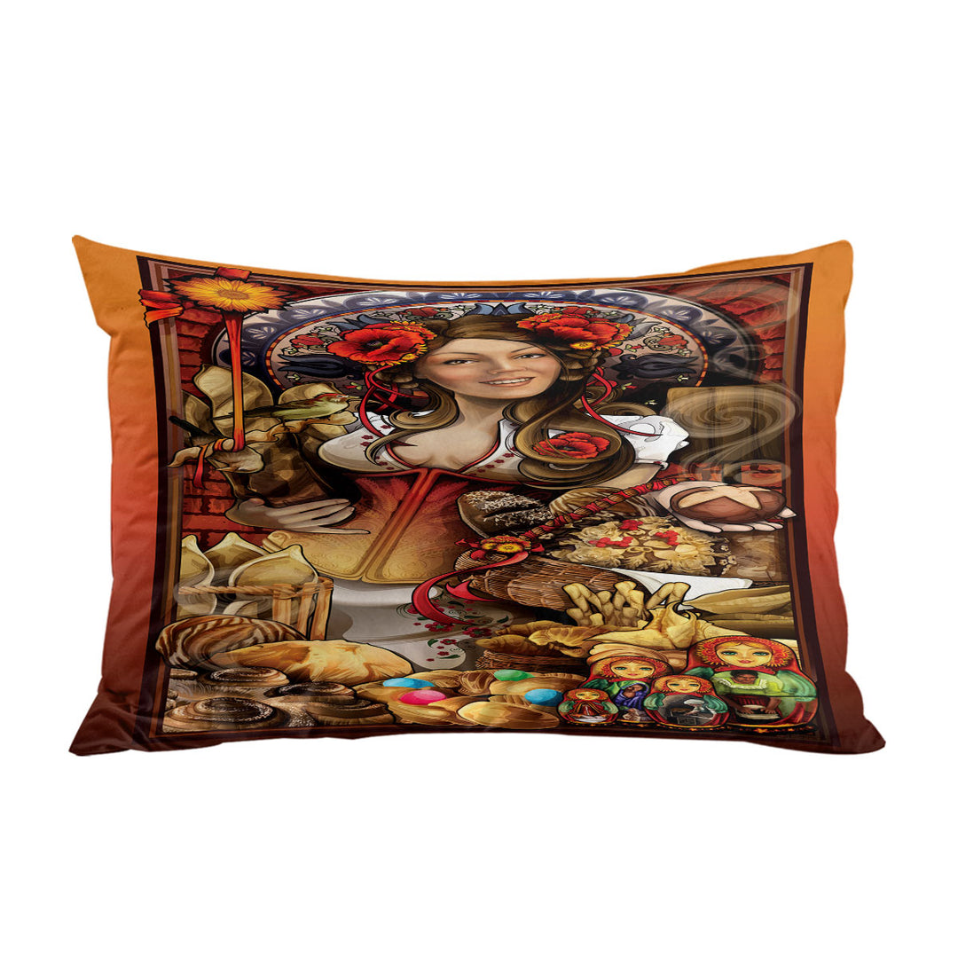 Cool Art Pretty Woman the Goddess of Bread Pillowcase