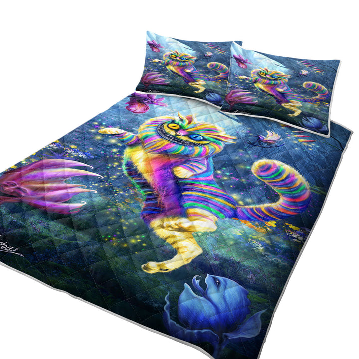 Cool Art Rainbow Cheshire Cat Coverlets