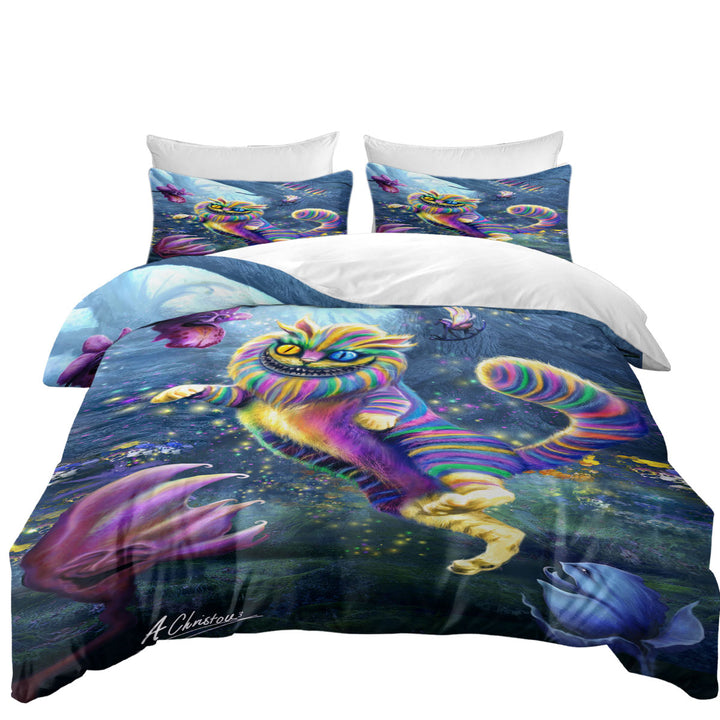 Cool Art Rainbow Cheshire Cat full Size Duvet Cover