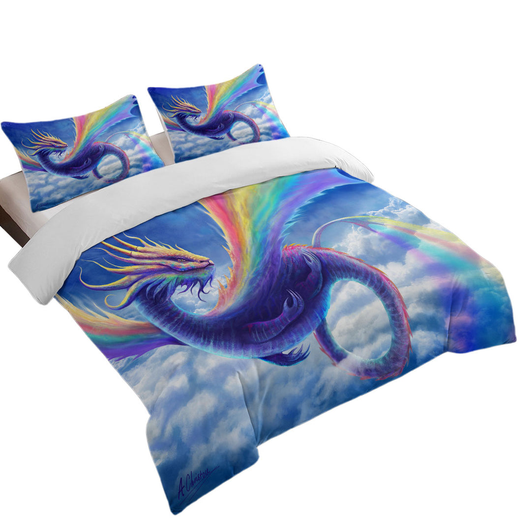 Cool Art Rainbow Dragon Duvet Cover set