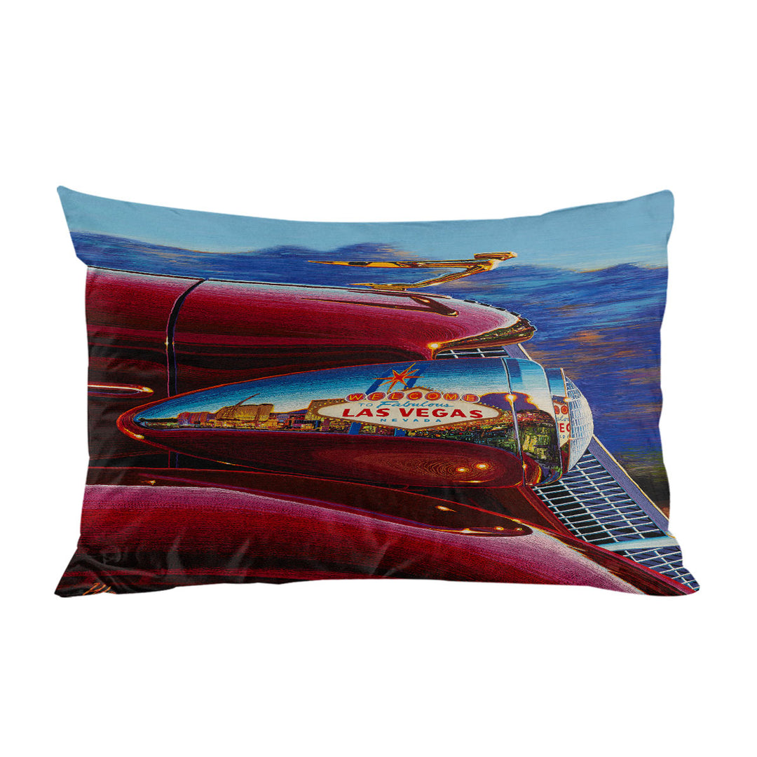 Cool Art Red Old Car Reflects Las Vegas Pillow Case Covers