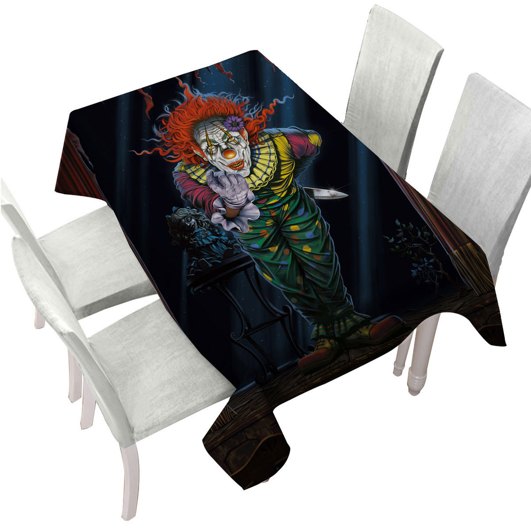 Cool Art Scary Surprise Clown Tablecloths