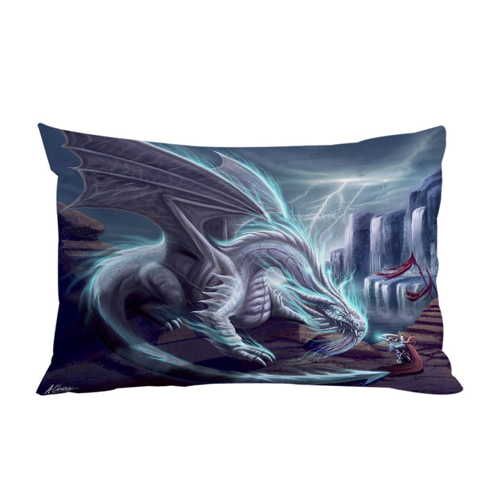 Cool Art White Lighting Dragon Pillowcases