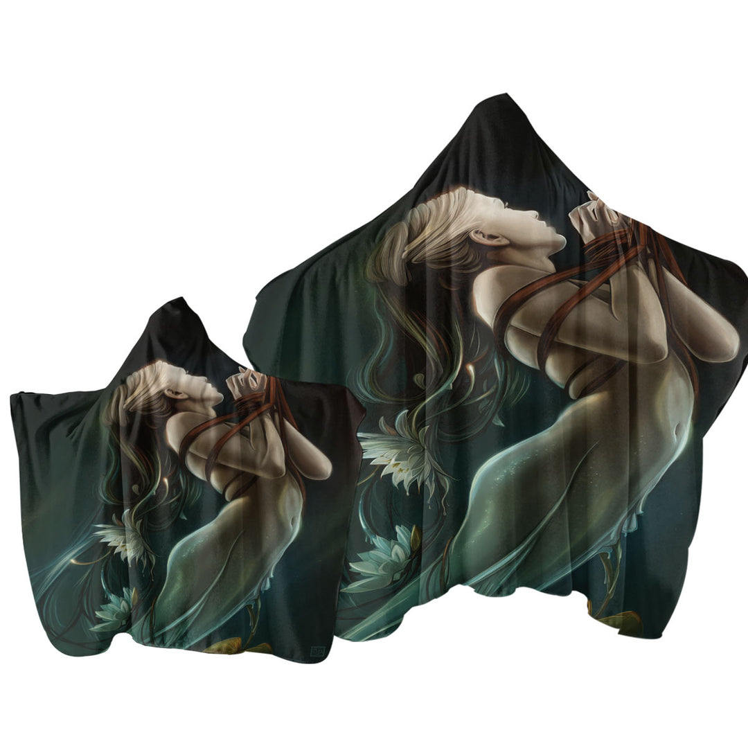 Cool Art the Catch of Beautiful Mermaid Hooded Beach Towel