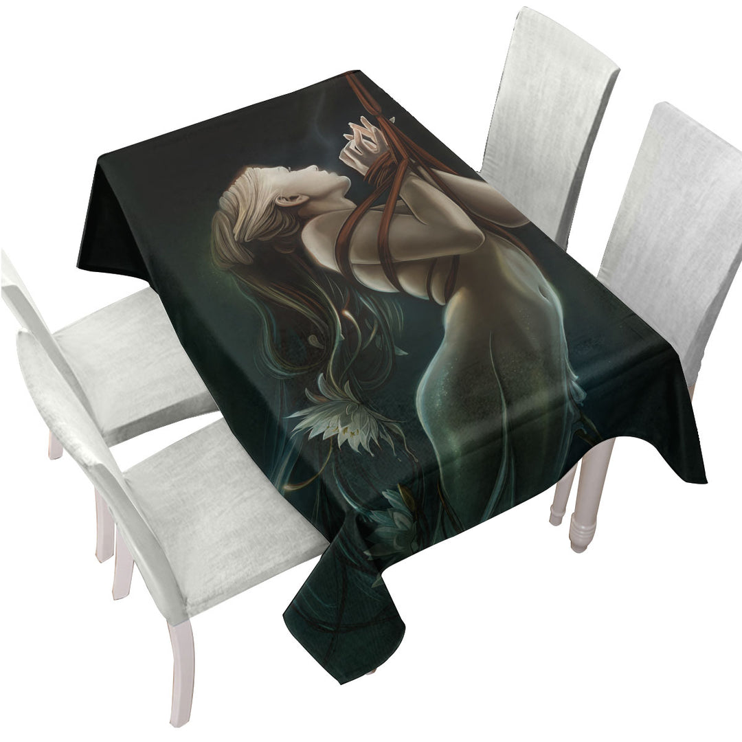 Cool Art the Catch of Beautiful Mermaid Tablecloth