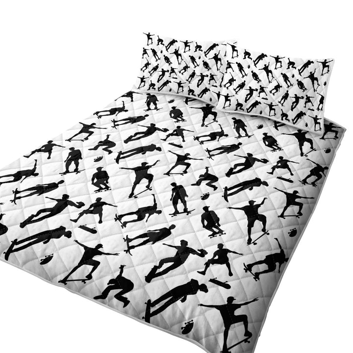 Cool Black and White Skateboarding Coverlets