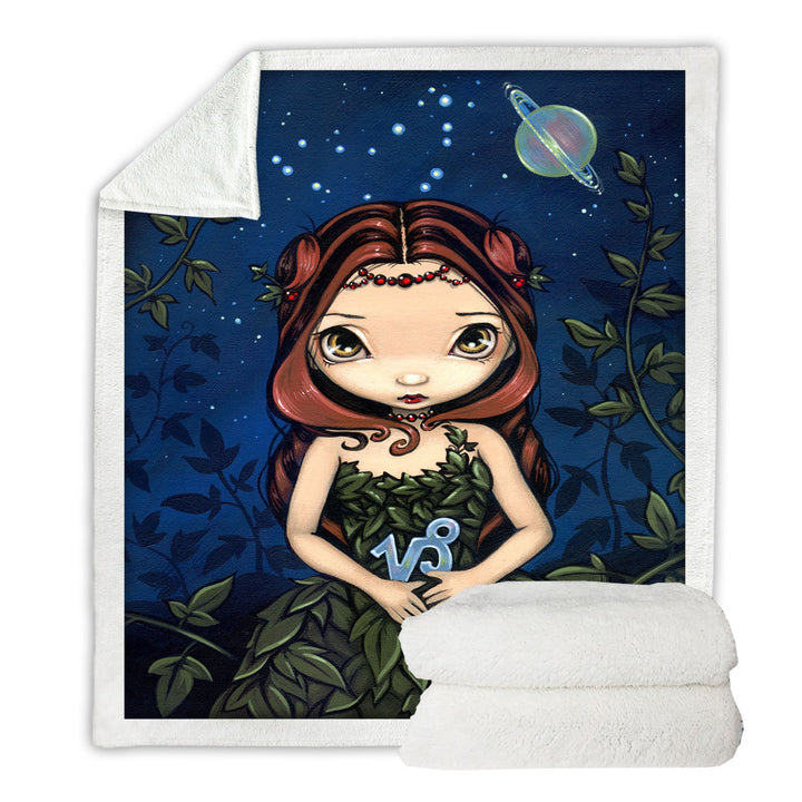 Cool Blankets Zodiac Art Capricorn Night Girl