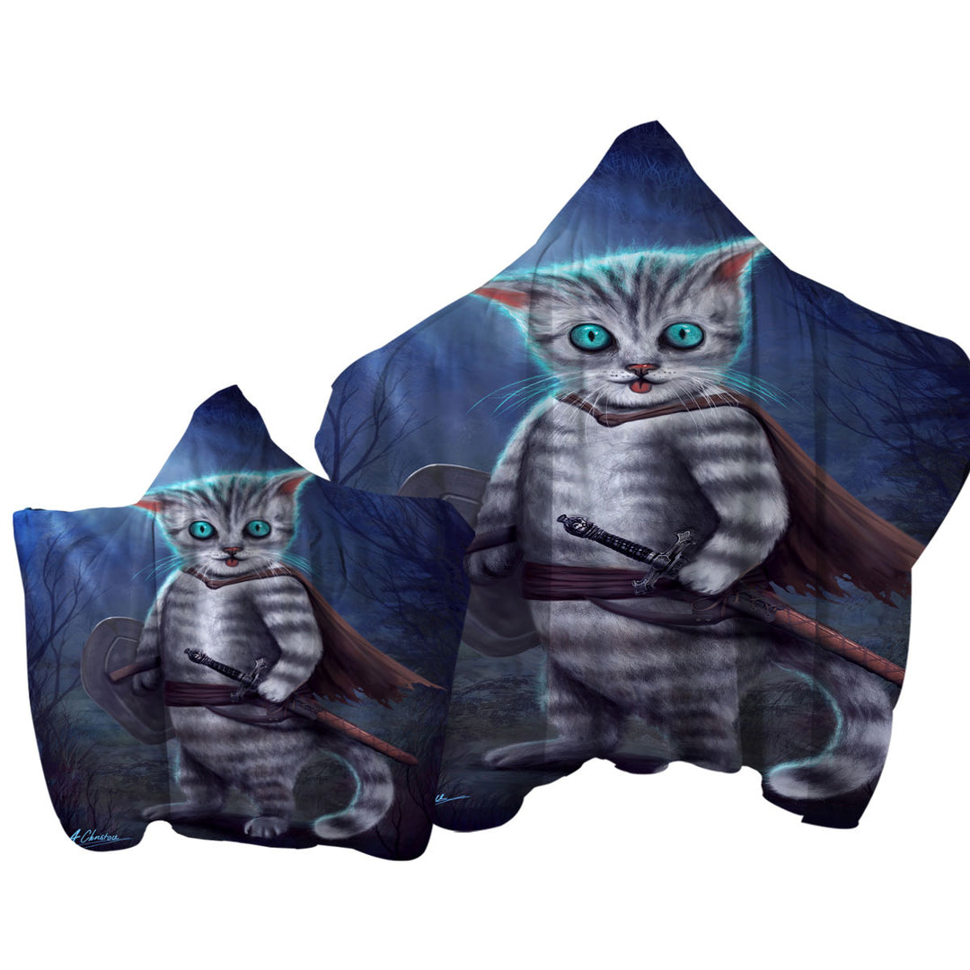 Cool Blue Eyed Dagar the Cat Towel Hoodie