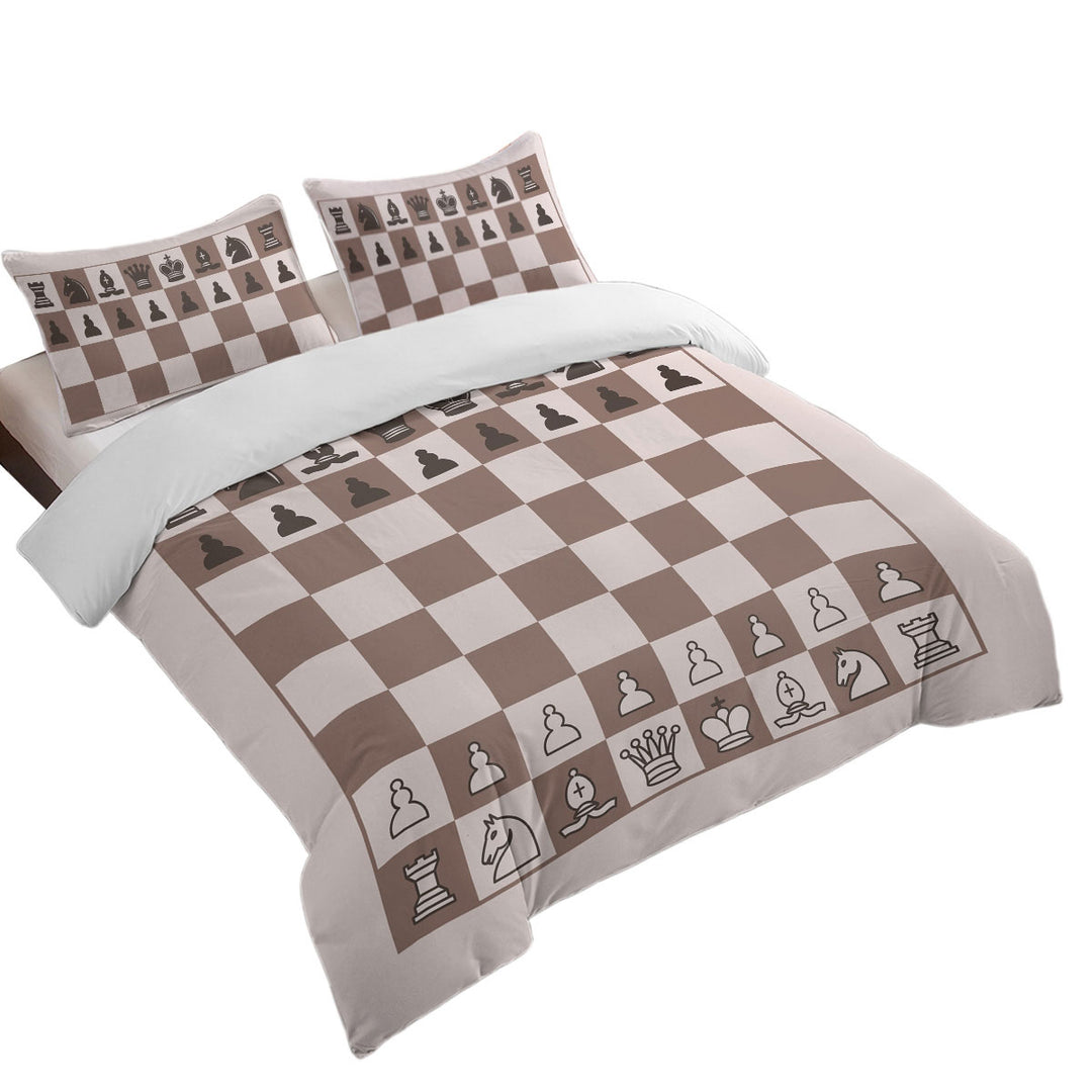 Cool Brown Chess Duvet Cover