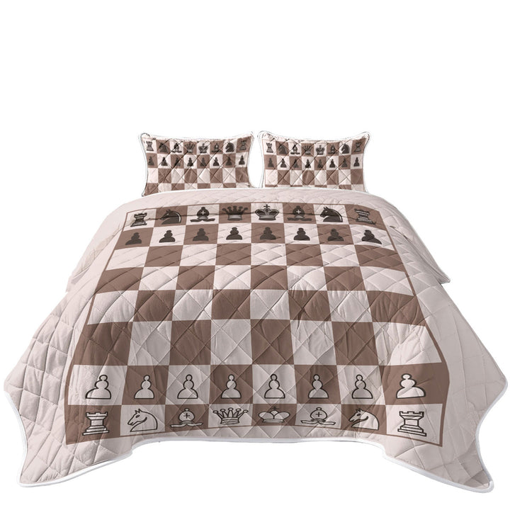 Cool Brown Chess King Size Quilt Sets