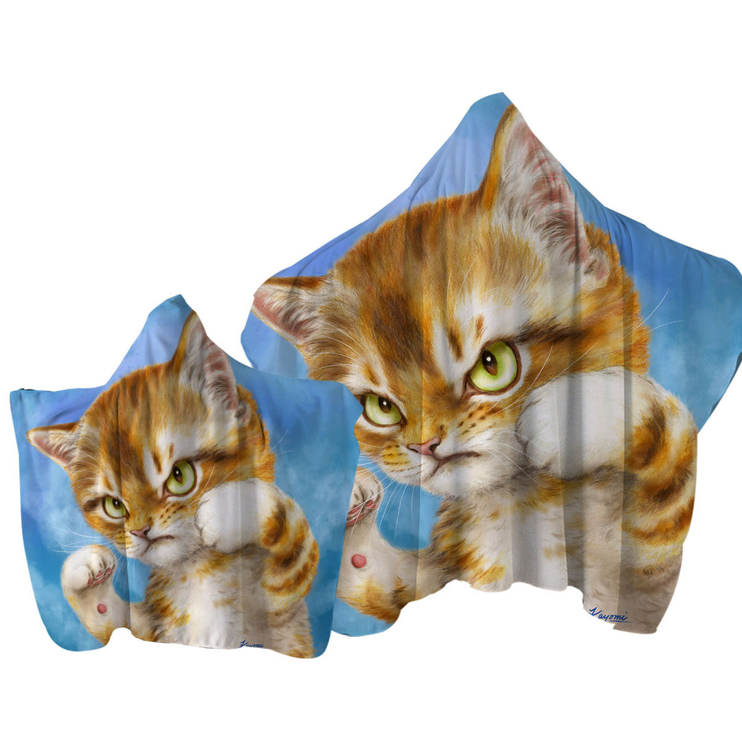 Cool Cat Designs the Fighter Kitten Towel Hoodie