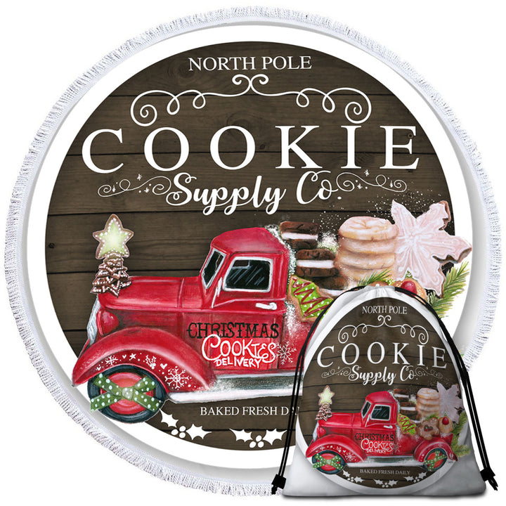 Cool Christmas Beach Towels Truck Cookie Supply