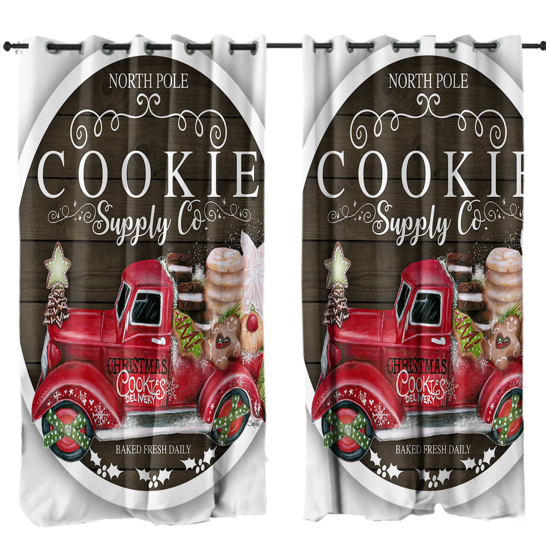 Cool Christmas Curtains for Living Room Truck Cookie Supply