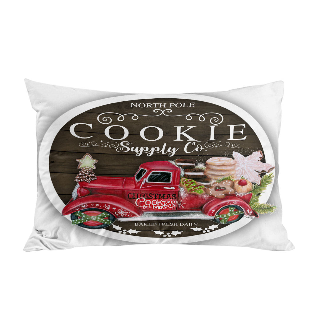 Cool Christmas Pillow Case Covers Truck Cookie Supply