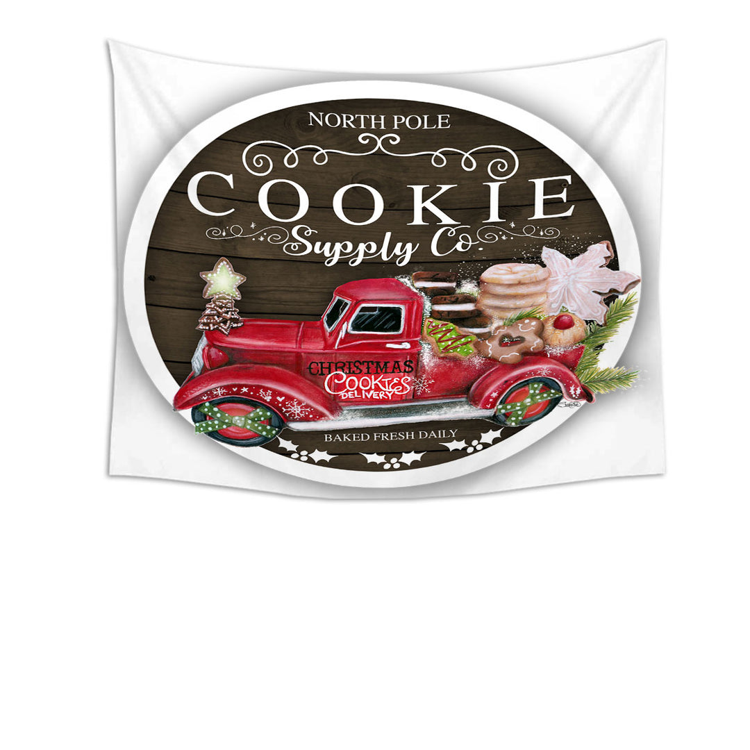 Cool Christmas Tapestry Wall Decor Truck Cookie Supply