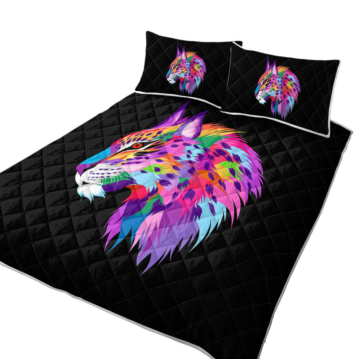 Cool Colorful Wild Bobcat Coverlets