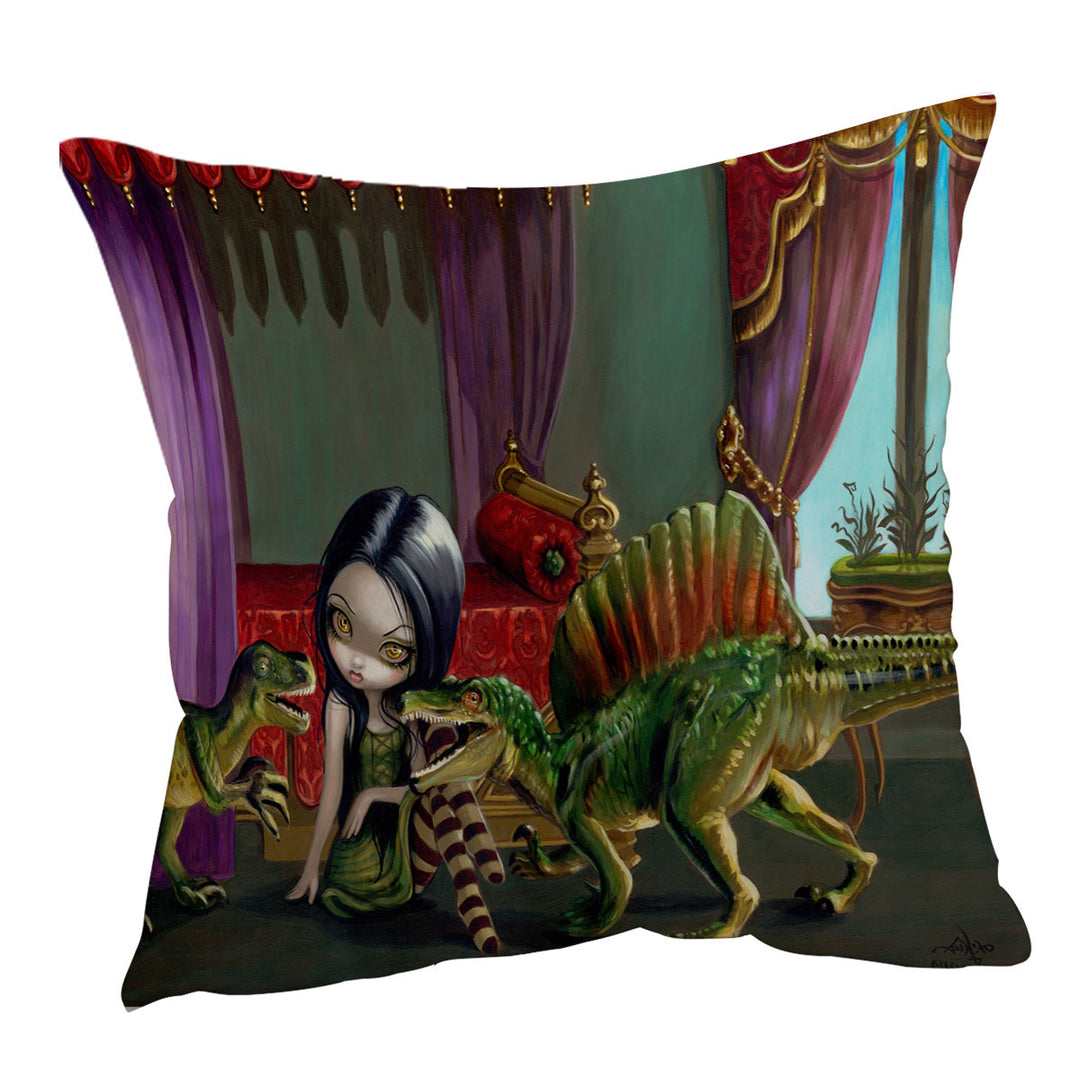 Cool Cushion Covers Girl and Dinosaur Friends