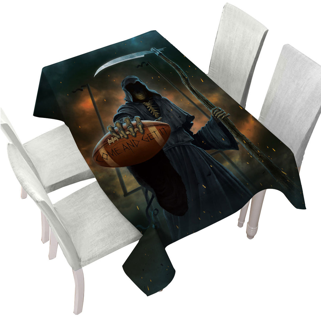 Cool Dark Art Football Coach vs Angel of Death Tablecloth