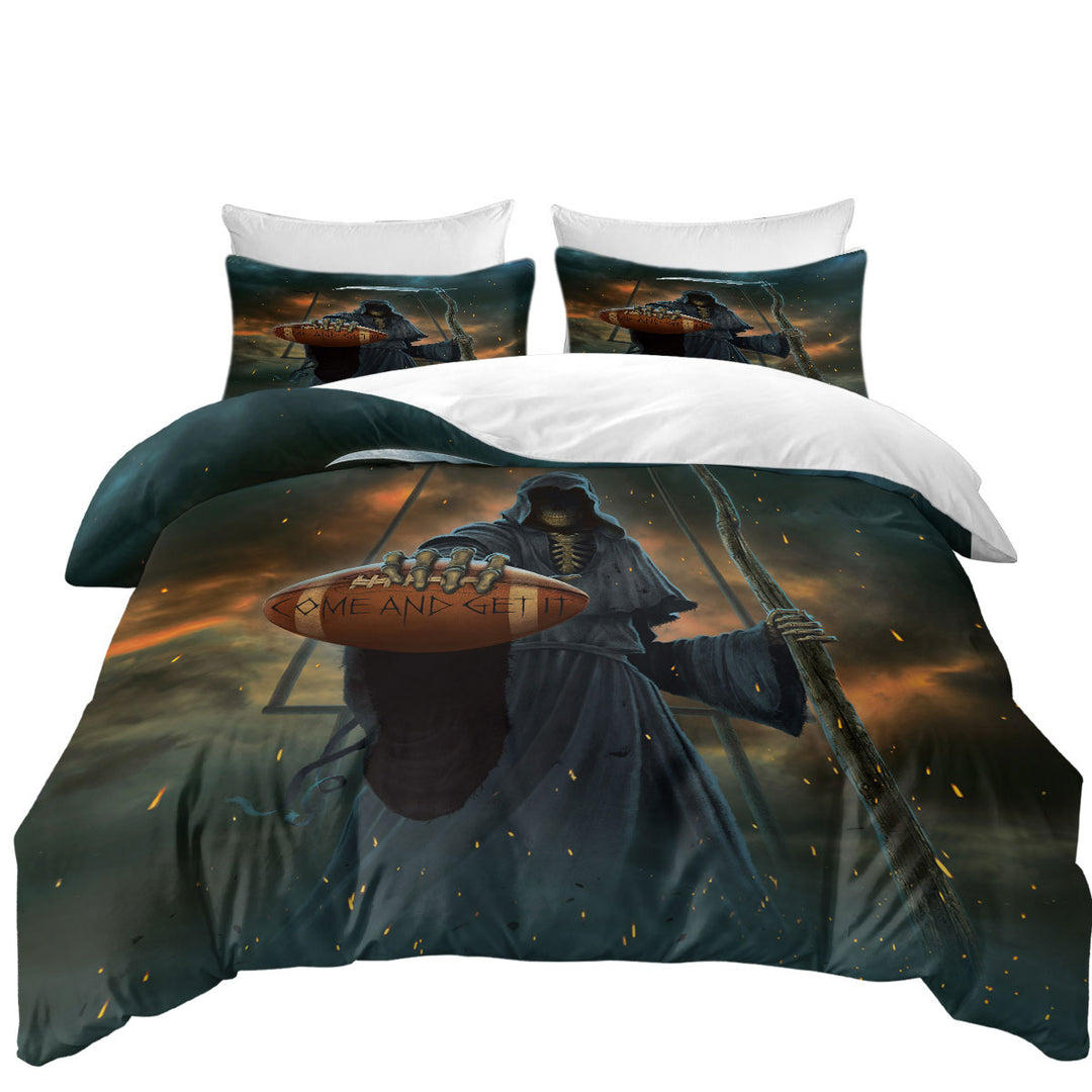 Cool Dark Art Football Coach vs Angel of Death full Size Duvet Cover