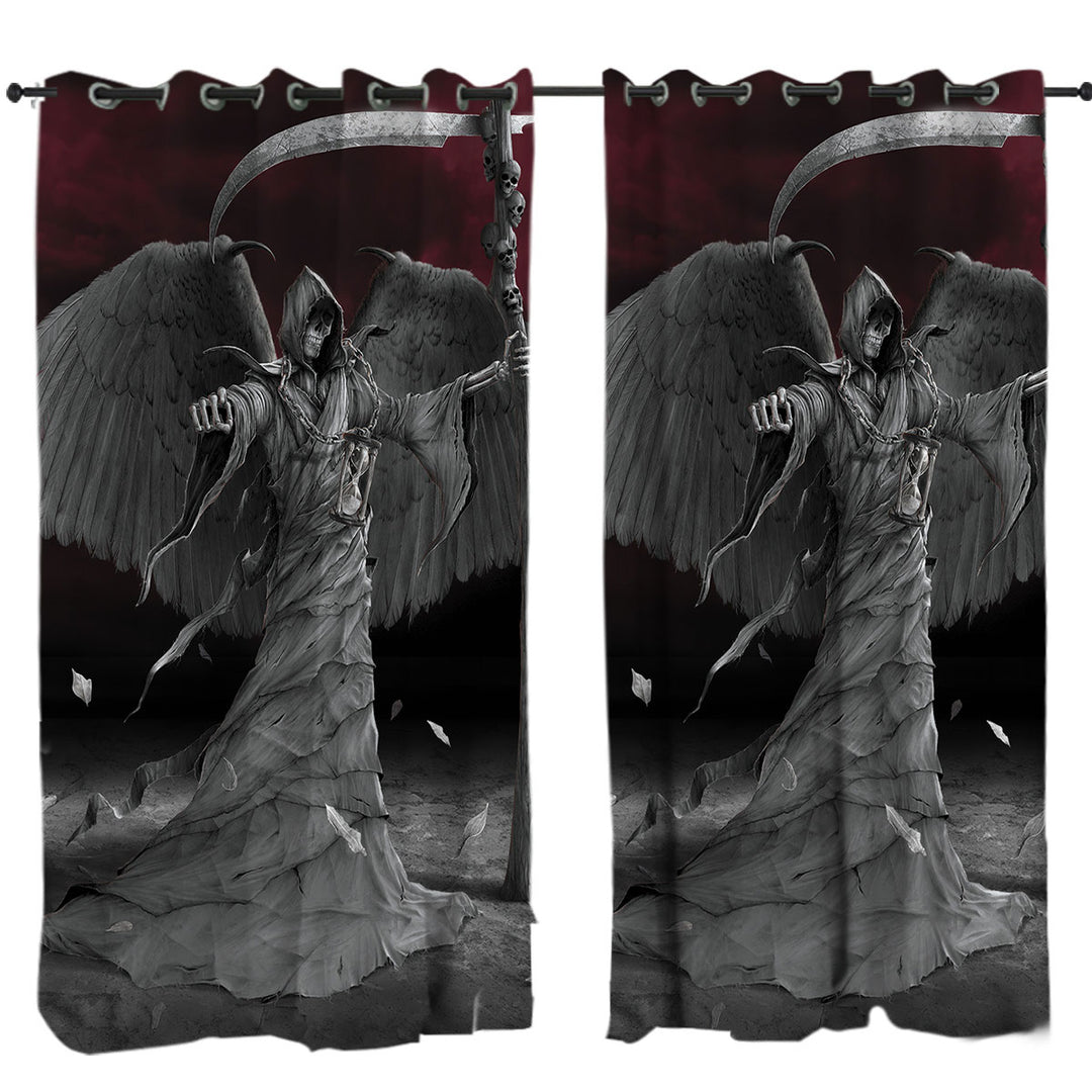 Cool Dark Art Time is Up Angel of Death Curtain