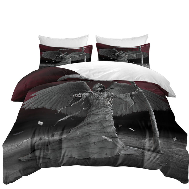 Cool Dark Art Time is Up Angel of Death Queen Size Duvet Cover