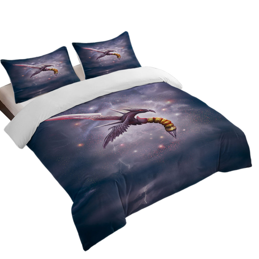 Cool Dark Dragon Blade Fiction Art Duvet Covers